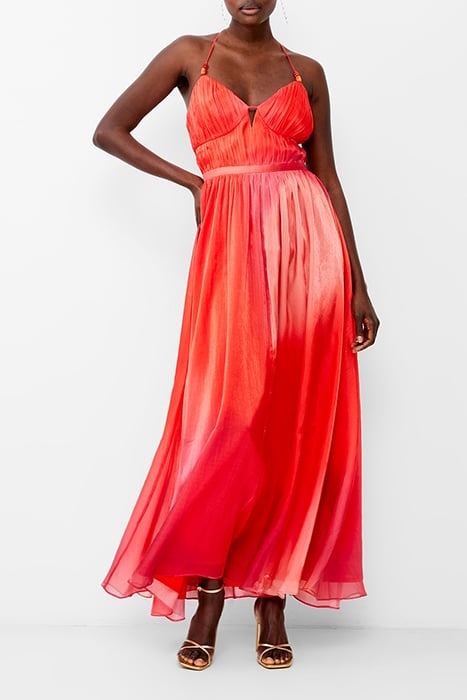 DARRYL HALLIE CRINKLE DRESS RED 1