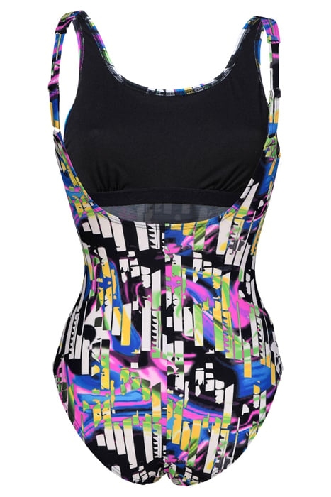 WOMEN'S BODYLIFT SWIMSUIT CAROLINA U BAC BLACK MULTI 5