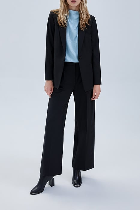 BLUE DECORATIVE JACQUARD BLOUSE WITH GRAPHIC MOTIF BLUE 2