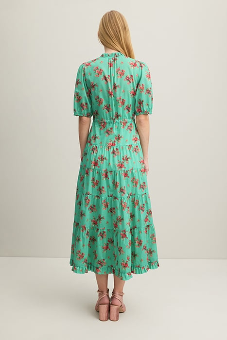 HEDY TIERED MIDI DRESS GREEN 2