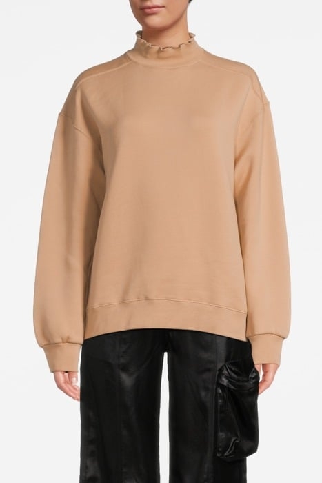 FRILL EDGE SWEATER CASHEW 1