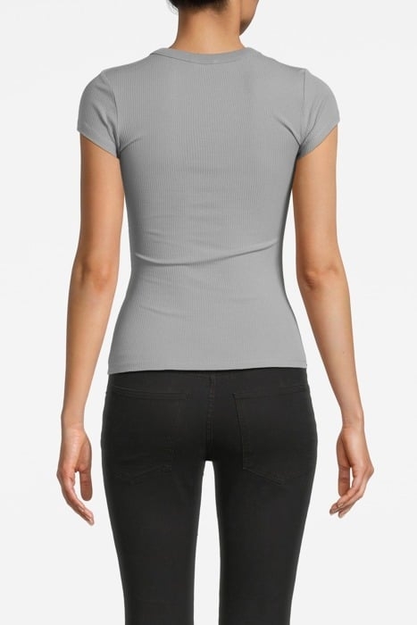 FINE RIB TEE FOG BLUE 2