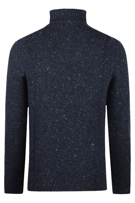 ZIP MOCK FISHERMANS SWEATER NAVY 2