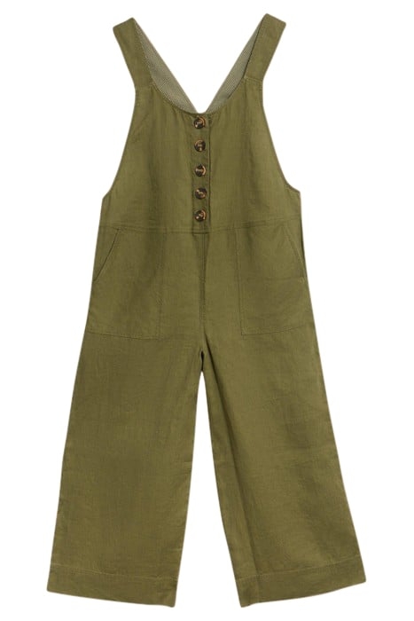 VIOLA LINEN DUNGAREE KHAKI GREEN 1