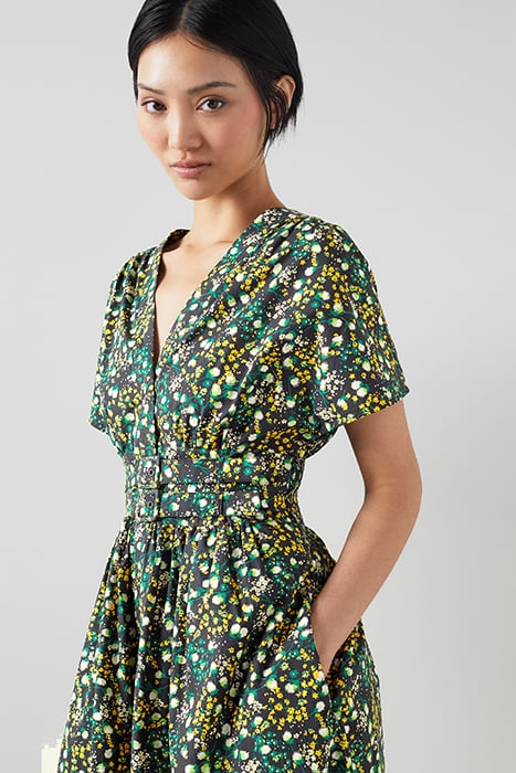 EVA MEADOW MIDI DRESS BLACK 4