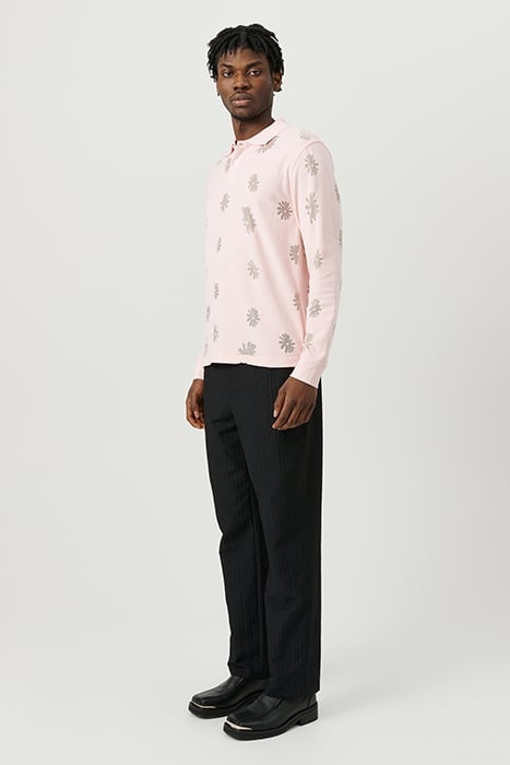 ROBERT LONG-SLEEVED POLO SHIRT PINK MULTI 5