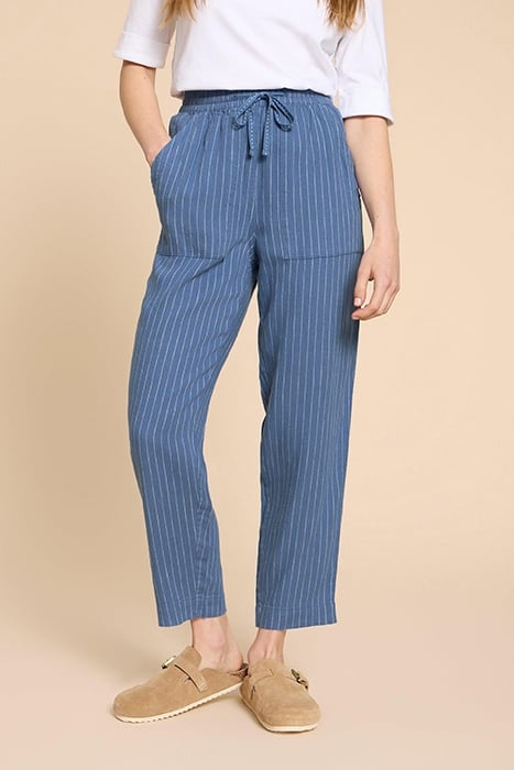 ELLE LINEN BLEND TROUSER BLUE 1