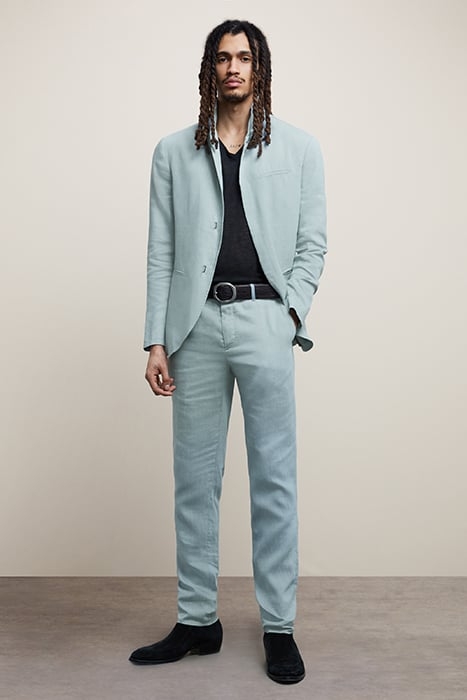 SLIM FIT PANTS WITH WELT HIP POCKET AND POND BLUE 2