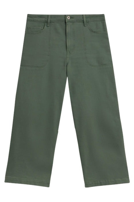 TIA WIDE LEG CROP JEAN MID GREEN 1