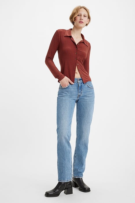 MIDDY STRAIGHT JEANS RED 6