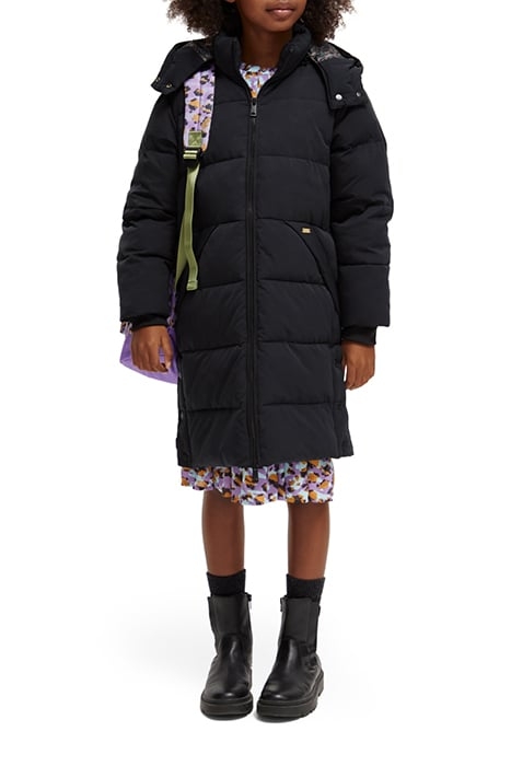 GIRLS LONGER-LENGTH WATER-REPELLENT PUFFER COAT BLACK 2