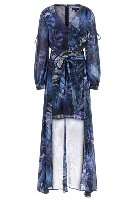 GUESS ECO LS FARRAH DRESS ETCHED TROPICAL PRIN 3