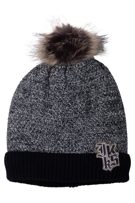 BABY BOYS’ BLACK MARL BEANIE WITH LOGO BADGE BLACK 1