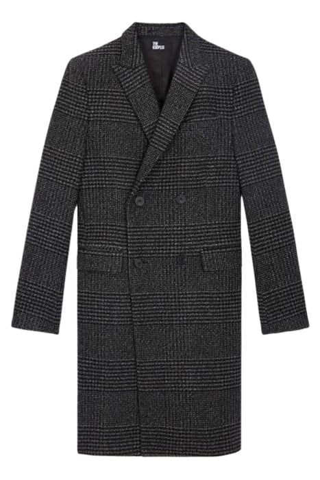 MANTEAU LONG CROISE MOTIF CHEVRONS DARK GREY 3