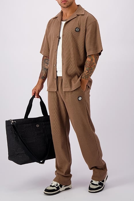 MONOGRAM WAFFLE PANTS BROWN 4
