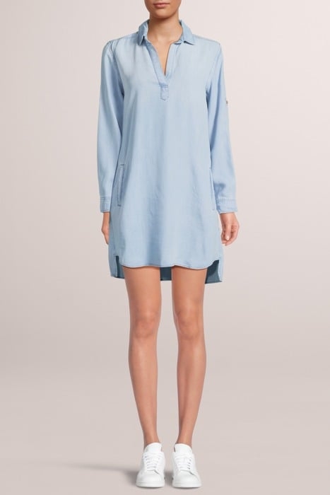 LONG SLEEVE A-LINE DRESS CARIBBEAN WASH 1