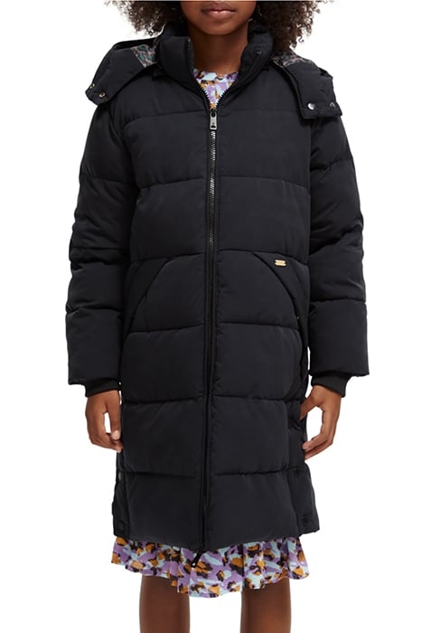 GIRLS LONGER-LENGTH WATER-REPELLENT PUFFER COAT BLACK 8