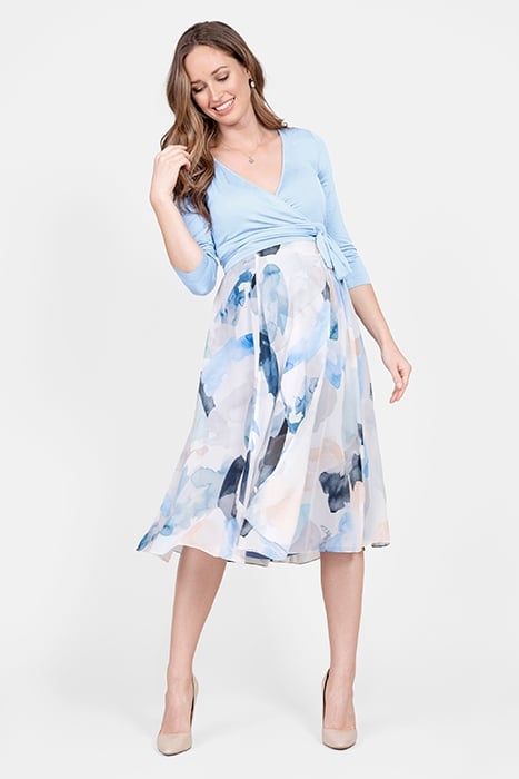 MATERNITY WRAP DRESS BLUE 2
