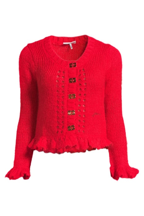 MOHAIR CARDIGAN RACING RED 3