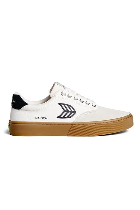 UNISEX NAIOCA SKATE WHITE SUEDE OFF-WHITE CANVAS SNEAKER 1