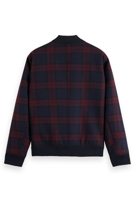 WOOL BLEND CHECK BOMBER JACKET BORDEAUX NIGHT CHECK 5