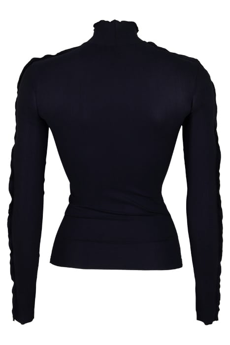 SMOOTH FRILL TOP BLACK 2