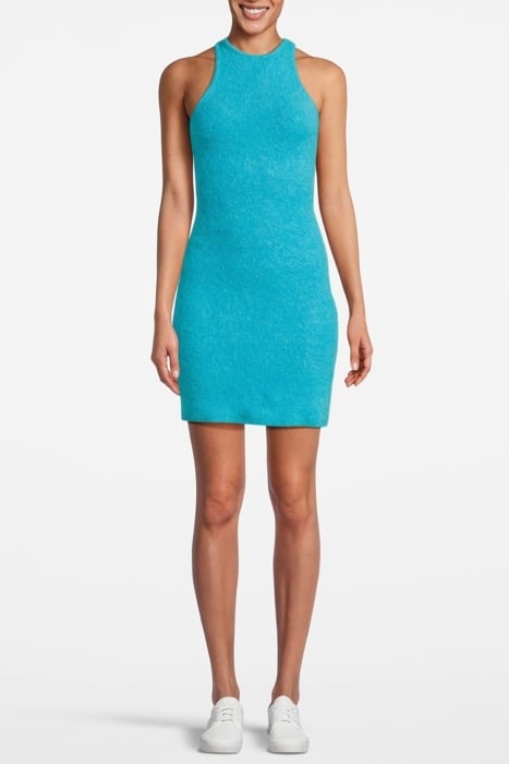 BRUSHED APLACA MINI DRESS BLUE CURACAO 1