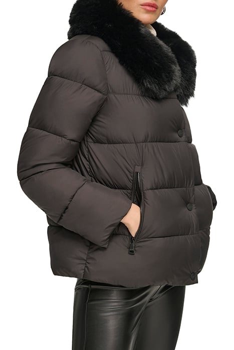 BTTNDWN W/FF COLLAR BLACK 5