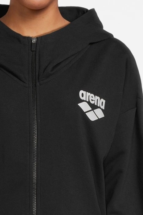 WOMAN FULL ZIP HOODIE SWEATSHIRT BLACK 4