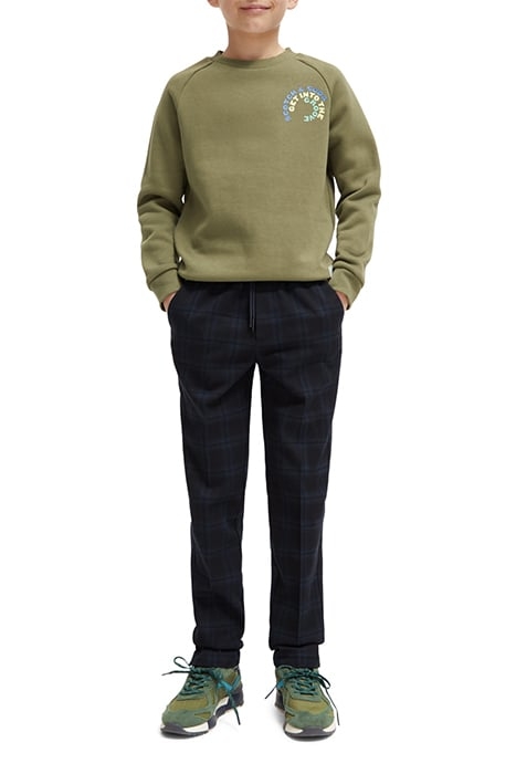 BOYS RELAXED SLIM-FIT YARN-DYED CONTRAST WAISTBAND PANTS NIG 3