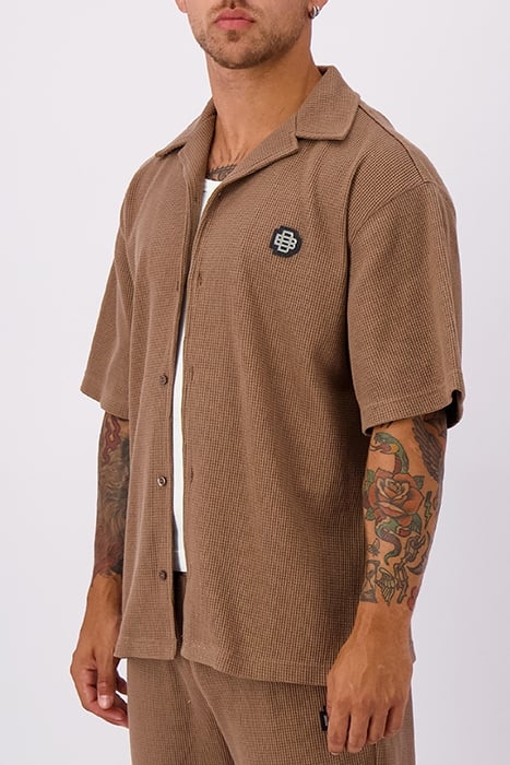 MONOGRAM WAFFLE SHIRT BROWN 4