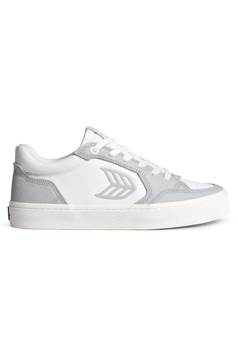 UNISEX VALLELY PRO WHITE LEATHER ONYX GREY ACCENTS SNEAKER 1