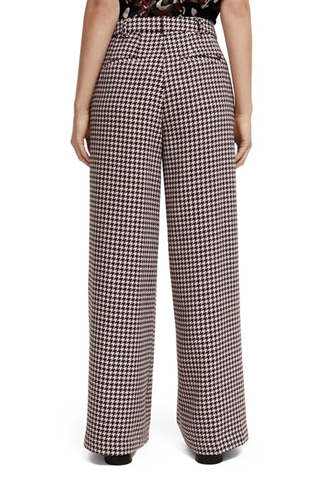 HANA - HOUNDSTOOTH HIGH RISE WIDE LEG PANTS HOUNDSTOOTH PINK 2