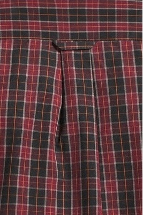 CHECK POPLIN SHIRT JET BLACK/ BURGUNDY CHECK 5