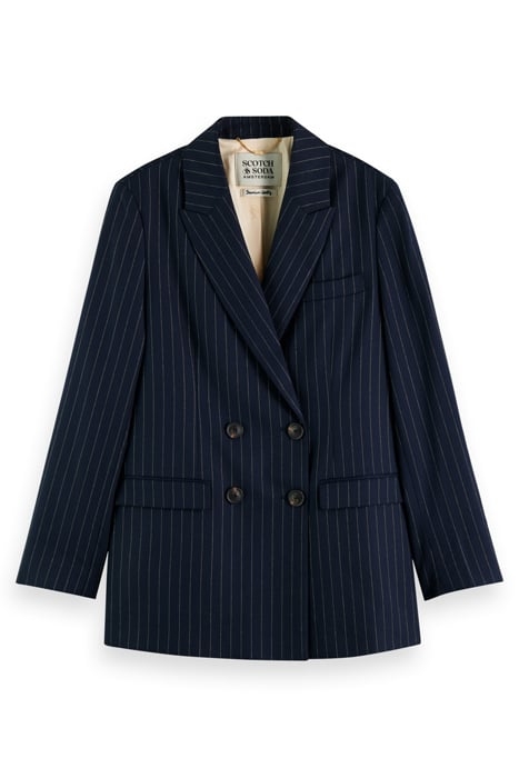 DOUBLE BREASTED PINSTRIPE BOYFRIEND BLAZER NIGHT PINSTRIPE 4