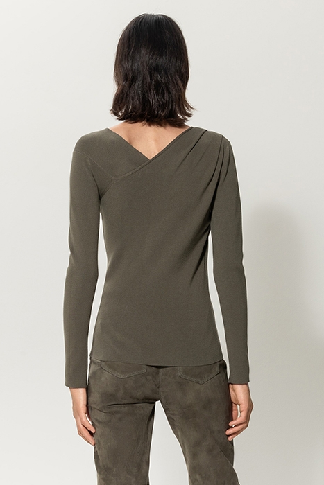 ASYMMETRICAL SWEATER GREYISH KHAKI 2