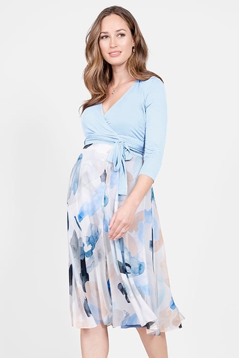 MATERNITY WRAP DRESS BLUE 1