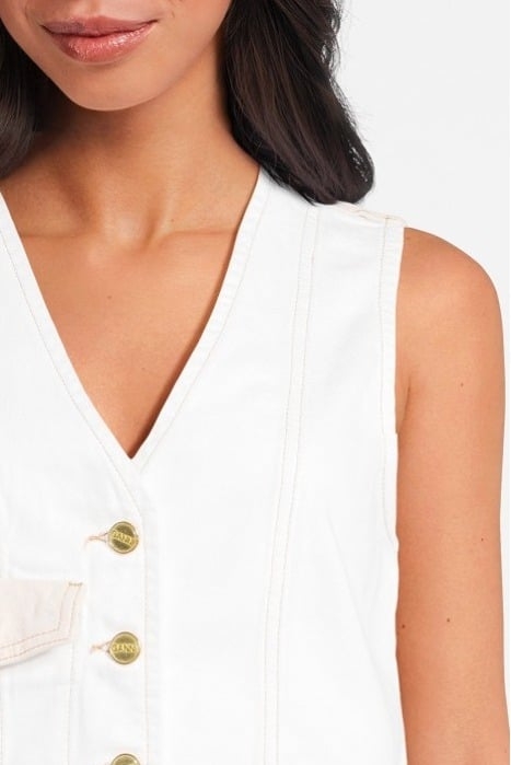 ECRU DENIM VEST EGRET 4