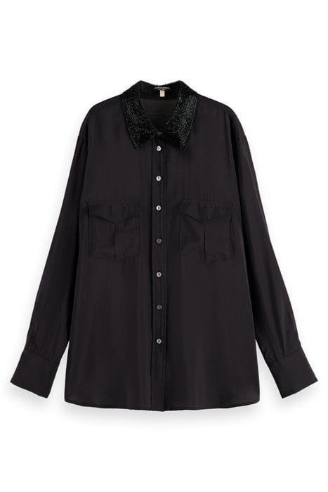 RELAXED FIT SHIRT WITH BEADED COLLAR AND CHEST POCKETS EVENI 4