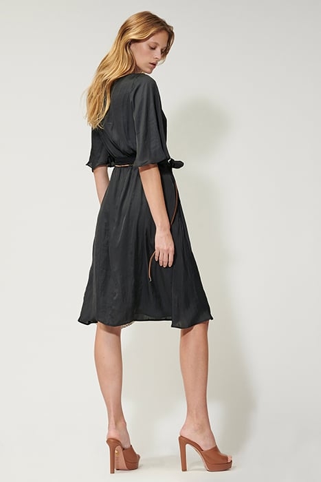 DRESS WITH SATIN SHEEN ANTHRACITE 2
