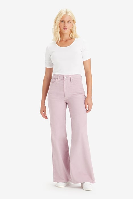 RIBCAGE WIDE-LEG & FLARED JEANS PANT PINK 1