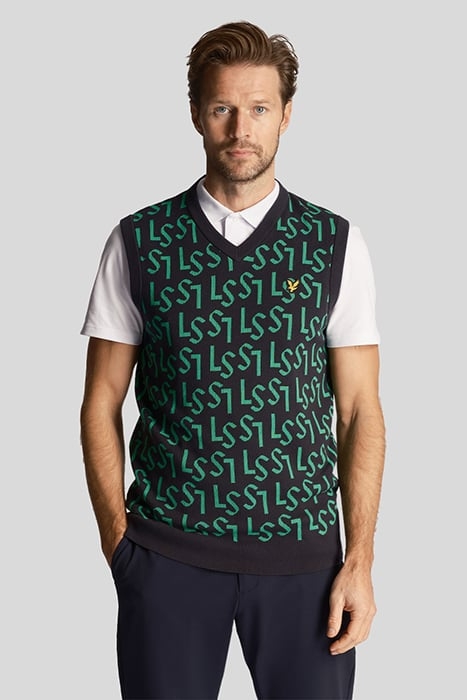 MONOGRAM KNITTED TANK TOP DARK NAVY 1