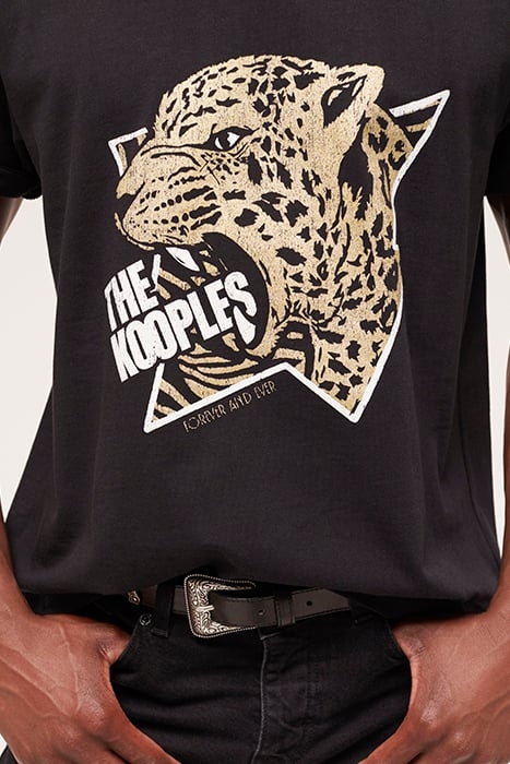 T-SHIRT MC TIGER BRODERIE BLACK-ANTIC GOLD 7