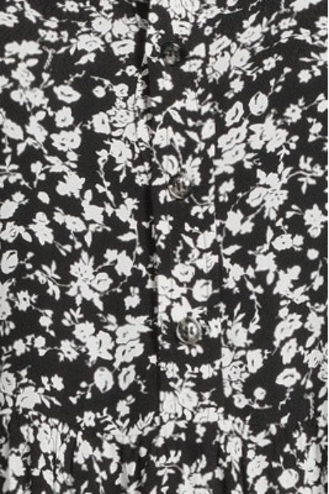 PRINTED CREPE LAYER DRESS BLACK 5