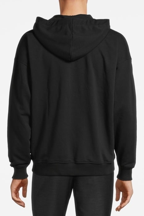 GUESS ECO GUESS ROUND LOGO HOODIE SWEATS JET BLACK A996 2