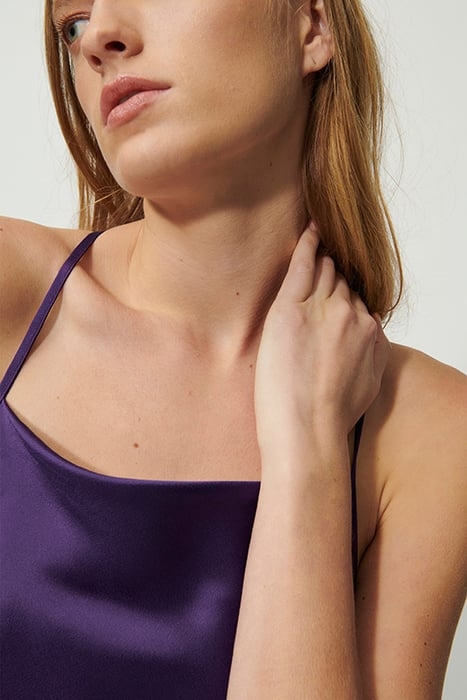 SATIN SLIPDRESS WITH BIAS CUT DEEP PURPLE 5