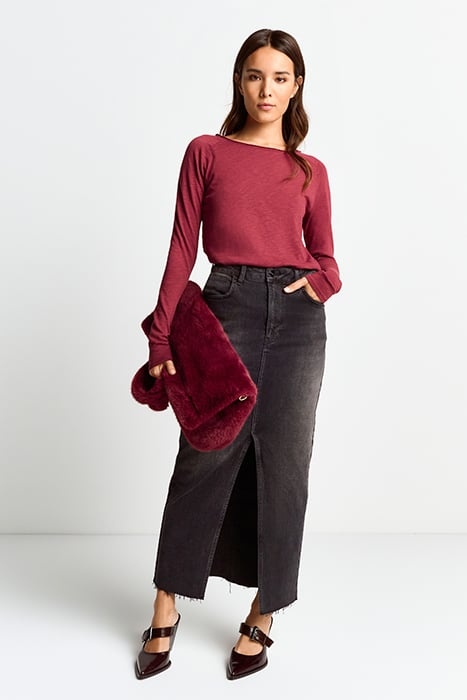 ORGANIC HEAVY JERSEY LONGSLEEVE RUBY RED 1