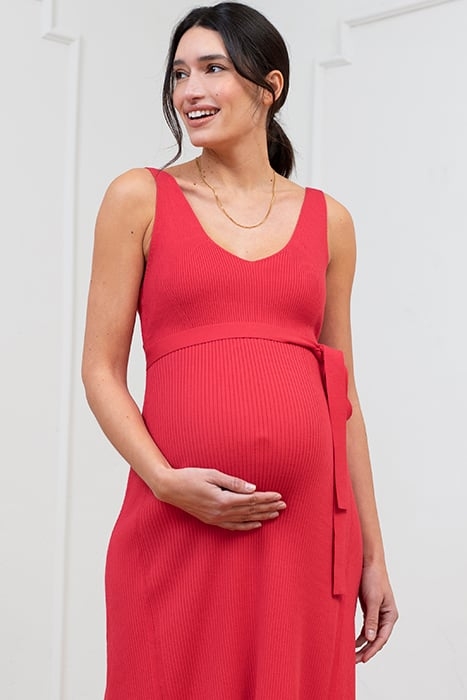 MATERNITY FIT & FLARE DRESS PINK 7