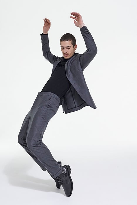 VESTE COSTUME EN LAINE POCHES RABATS GREY 5