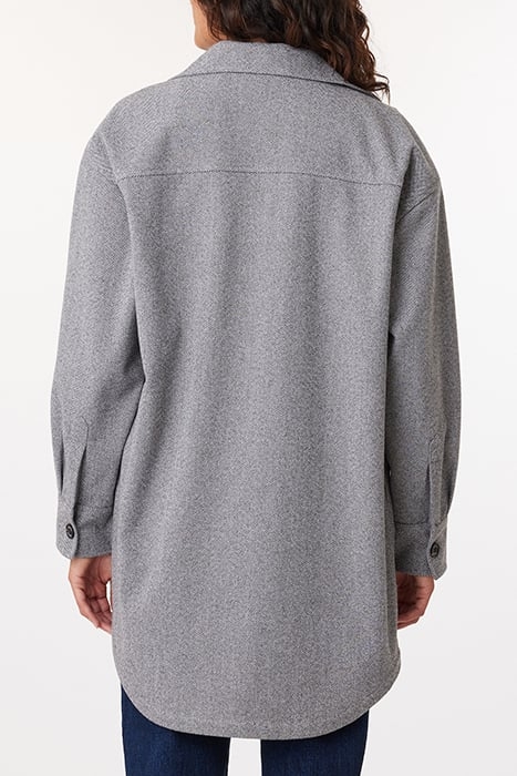 KNIT HERRINGBONE SHIRT JACKET GREY HERRINGBONE 2